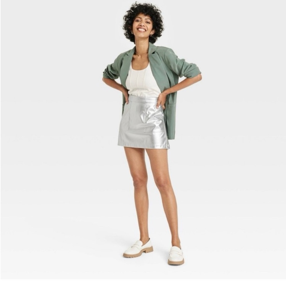 A new day metallic silver skirt